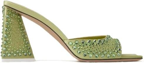 The Attico Groene Satijnen Muiltjes Slip-On