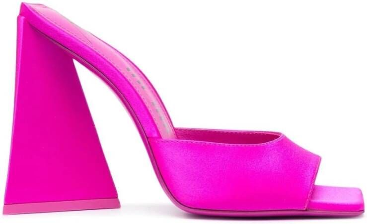 The Attico Hot Pink Satin Finish Mules Pink Dames