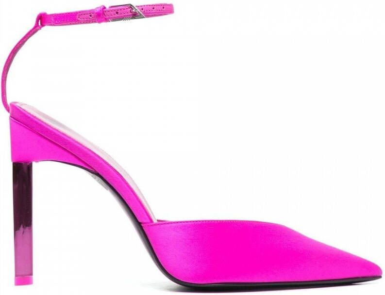 The Attico Fuchsia Perine Satijnen Pumps met Hoge Stiletto Hak Roze Dames