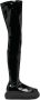 The Attico Zwarte Flatform Lange Laarzen Black Dames - Thumbnail 1