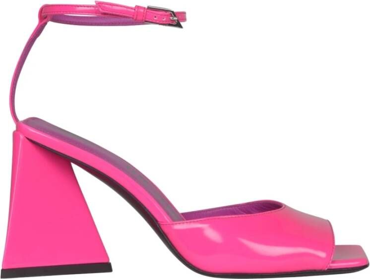 The Attico Hot Pink Piper Sandalen met Piramidehak Pink Dames