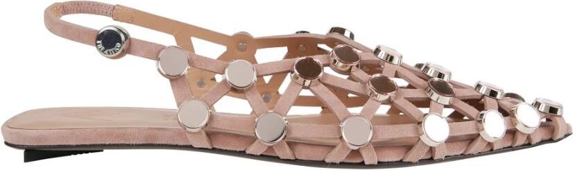 The Attico Grid ballerina's met parelversieringen Beige Dames