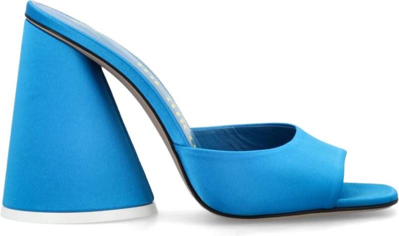 The Attico Luz Satin Hak Muiltje Verrijk je schoenencollectie Blue Dames