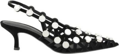 The Attico Mesh Kitten Heel Leren Pumps Black Dames