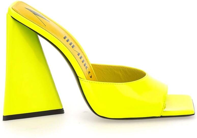 The Attico Gele platte schoenen met piramidehak Yellow Dames