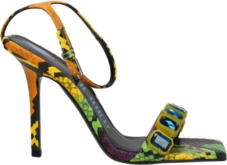 The Attico Multicolor Leren Stiletto Hakken Sandalen