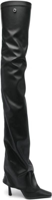 The Attico Zwarte Enkellaarsjes Stiletto Hak