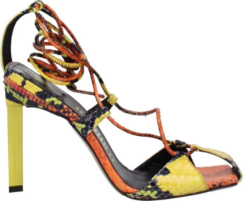 The Attico Oranje Leren Sandaal Vintage Stijl