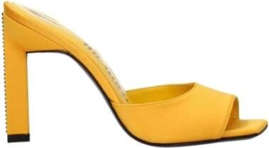 The Attico Oranje Satijnen Hoge Hak Sandalen