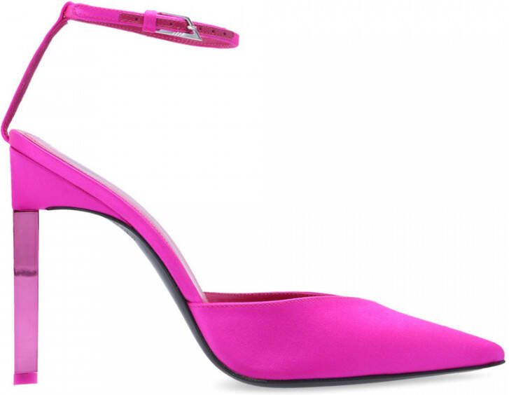 The Attico Fuchsia Perine Satijnen Pumps met Hoge Stiletto Hak Roze Dames