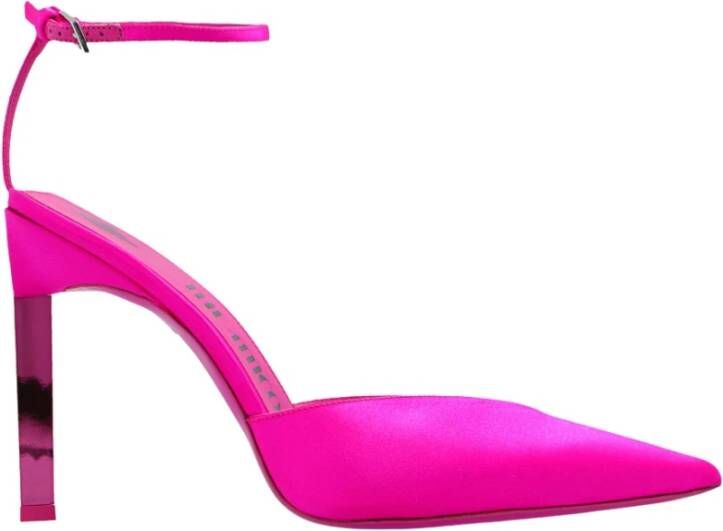 The Attico Fuchsia Perine Satijnen Pumps met Hoge Stiletto Hak Roze Dames