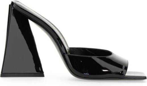 The Attico Leren sandalen met vierkante neus Black Dames