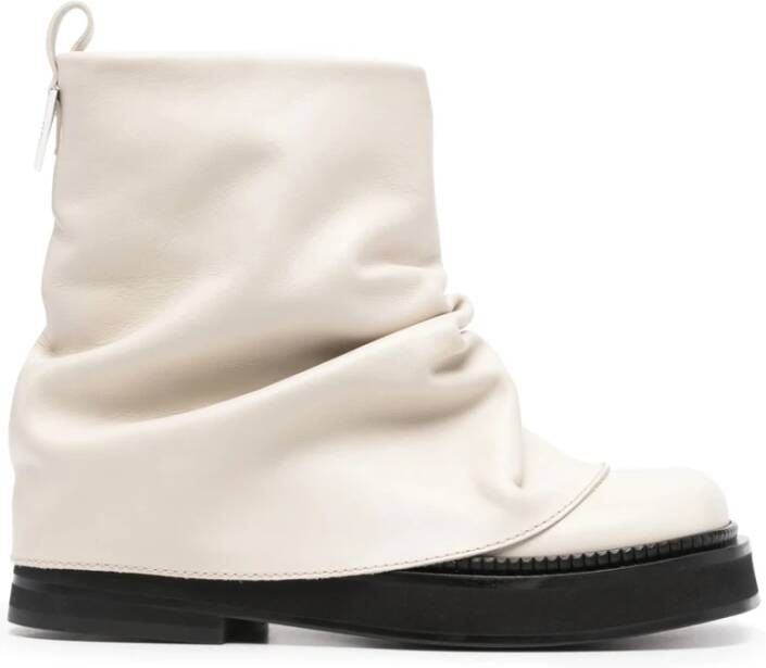 The Attico Roomwit Leren Vierkante Neus Schoenen