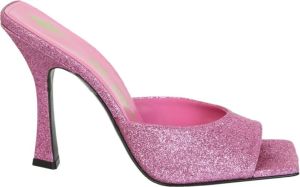 The Attico Roze Leren Anais Sandalen met Sculpturale Hak Roze Dames