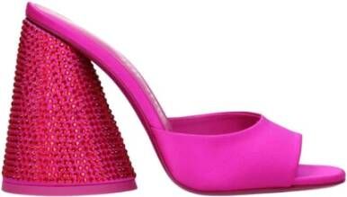 The Attico Roze Satijnen Hoge Hak Sandaal