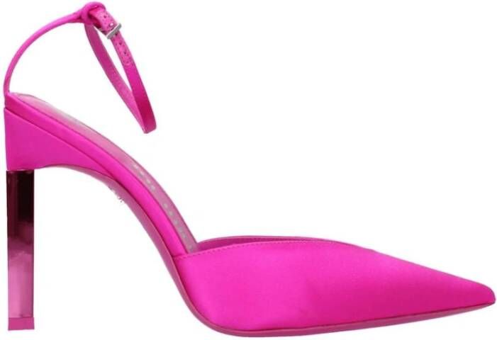 The Attico Roze Satijnen Hoge Hak Sandalen