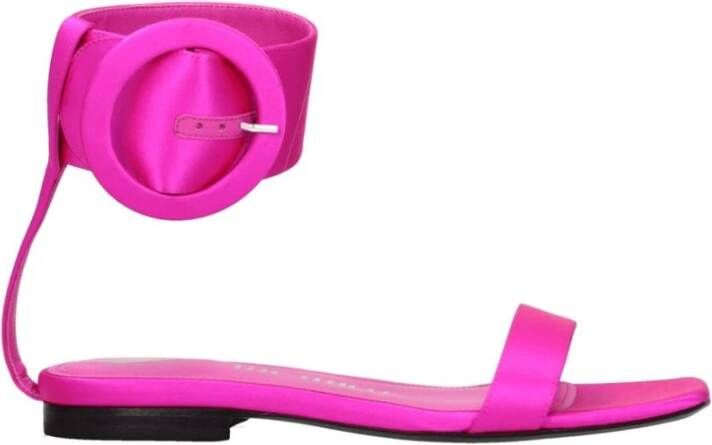 The Attico Roze Satijnen Sandalen met Open Neus