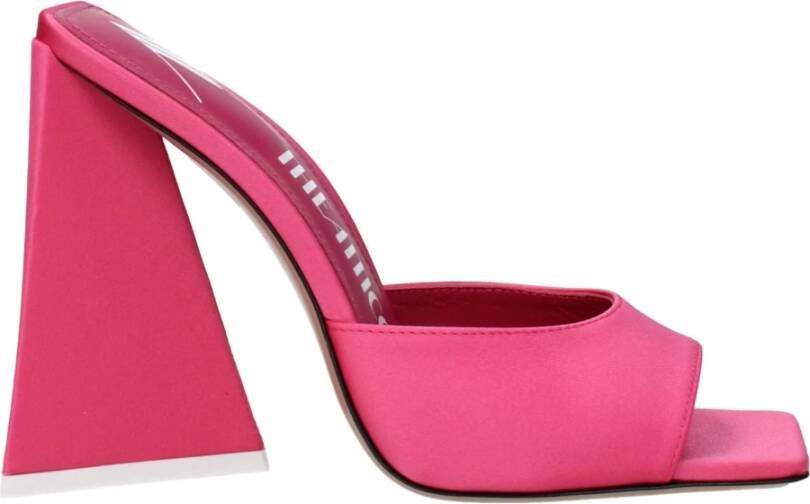 The Attico Roze Stof Hoge Hak Sandaal