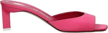 The Attico Roze Stof Mid Heel Sandalen