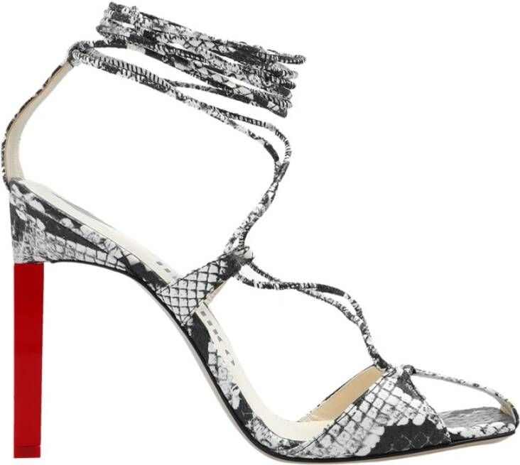 The Attico Adele Slangenprint Hoge Hak Sandalen Gray Dames