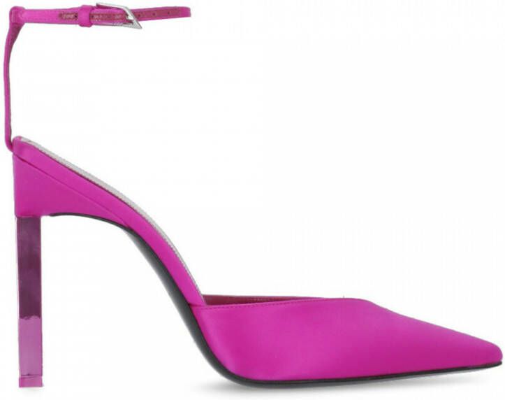 The Attico Fuchsia Perine Satijnen Pumps met Hoge Stiletto Hak Roze Dames