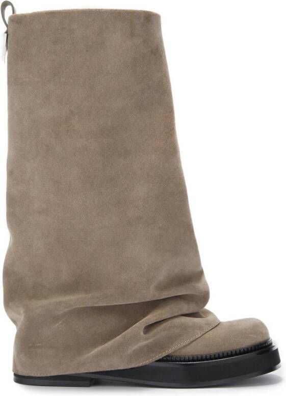 The Attico Taupe Combat Boot Italiaanse Crosta Stijl