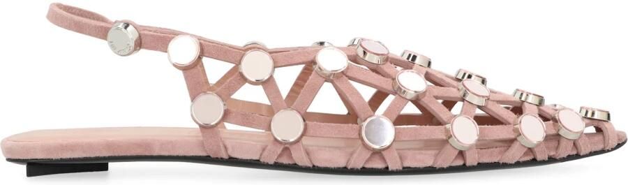 The Attico Grid ballerina's met parelversieringen Beige Dames - Foto 4