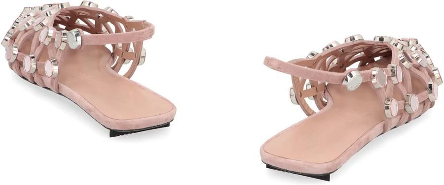 The Attico Grid ballerina's met parelversieringen Beige Dames