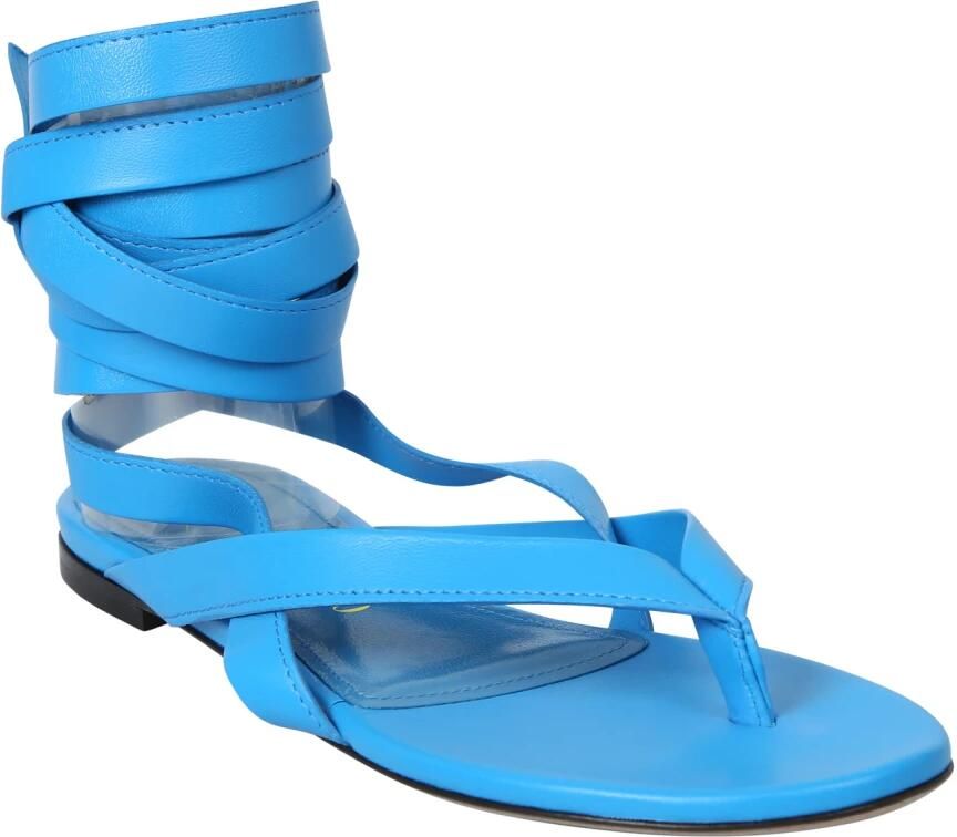The Attico Turquoise Vetersluiting String Sandaal - Foto 2