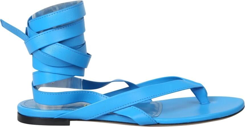 The Attico Turquoise Vetersluiting String Sandaal - Foto 3