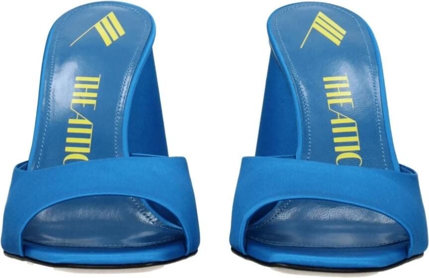 The Attico Heldere Blauwe Satijnen Muiltjes Hoge Hak