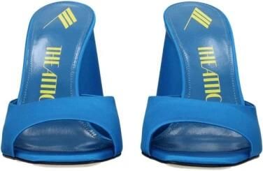 The Attico Blauwe Satijnen Open Teen Sandaal