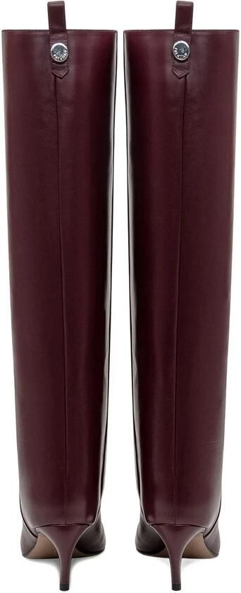 The Attico Bordeauxleren Kitten Heel Schoenen