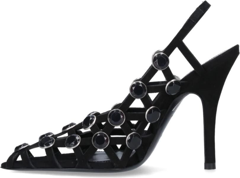 The Attico Zwarte Hoge Hak Décolleté met Kristal Detail Black Dames - Foto 4