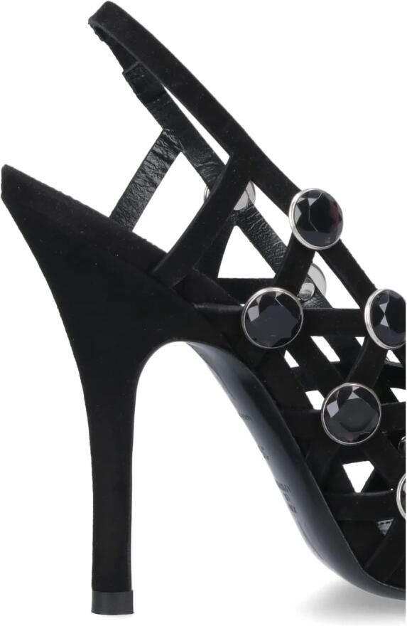 The Attico Zwarte Hoge Hak Décolleté met Kristal Detail Black Dames - Foto 3