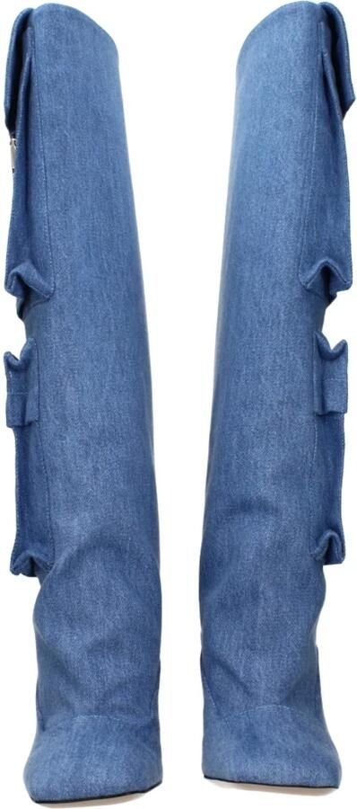 The Attico Sienna denim enkellaarzen met hak Blauw Dames - Foto 4