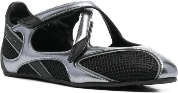 The Attico Zwarte Zijde & Nylon Platte Schoenen - Foto 3