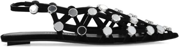 The Attico Grid ballerina's met spiegelende parels Black Dames