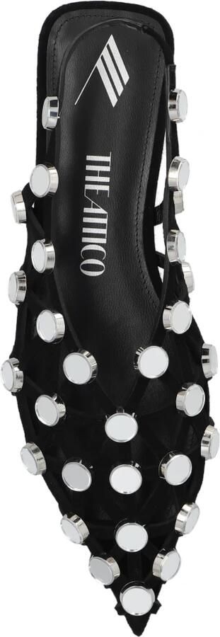 The Attico Grid ballerina's met spiegelende parels Black Dames - Foto 5
