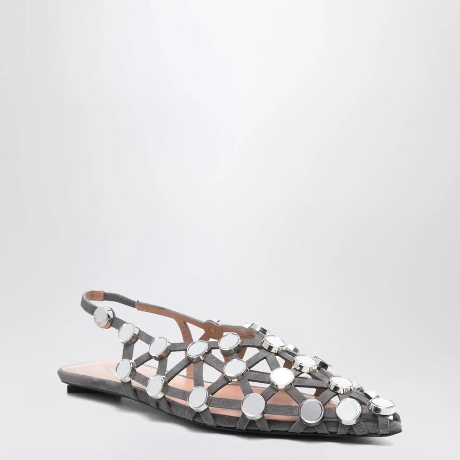 The Attico Grijze Ballerina Platte Schoenen