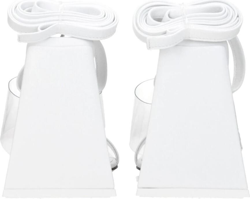 The Attico Witte Leren Stiletto Hakken Sandalen