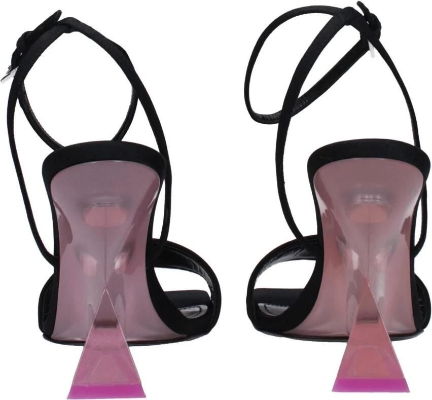 The Attico Zwarte Satijnen Stiletto Hakken Sandalen - Foto 3