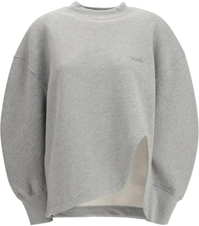 The Attico Katoenen sweatshirt met geribbelde boorden en ronde hals