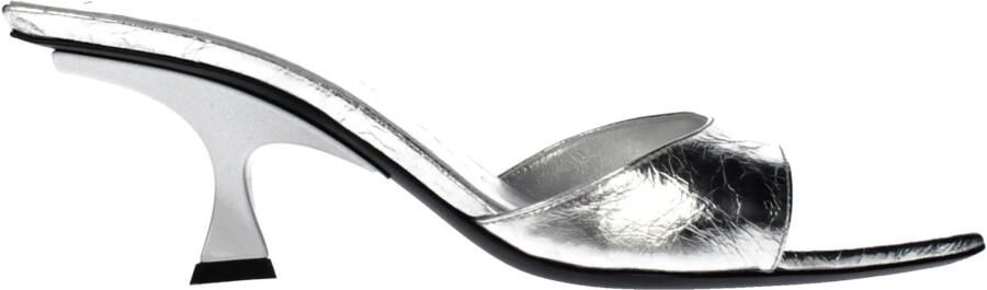 The Attico Grijze Leren Sandaal in Zilver - Foto 3