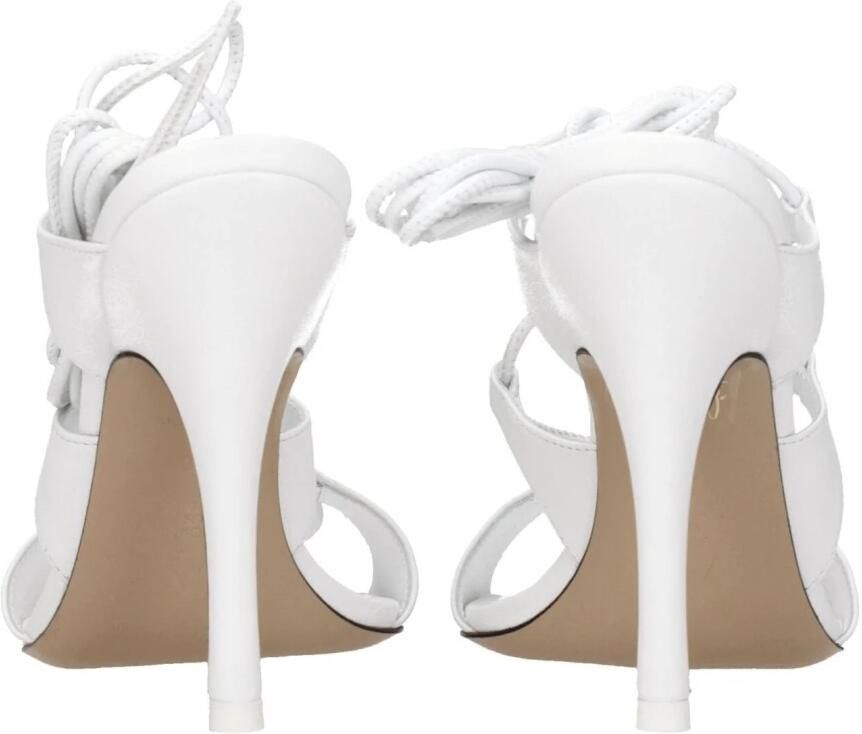 The Attico Witte Leren Stiletto Hakken Sandalen