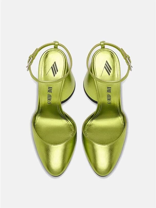 The Attico Luz Acid Green Gelamineerde Sandalen met Hak