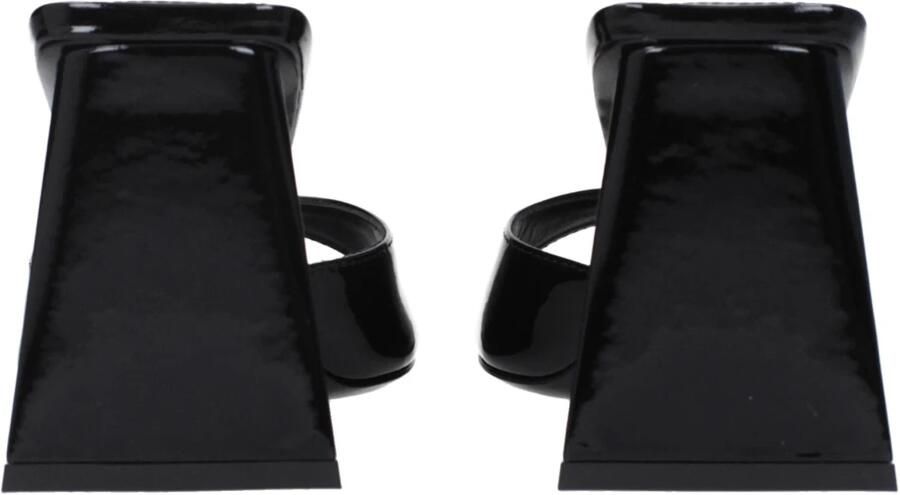 The Attico Leren sandalen met vierkante neus Black Dames