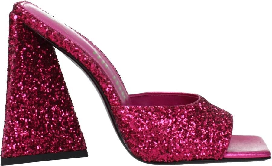 The Attico Fuchsia Glitter Vierkante Neus Muiltjes Pink Dames - Foto 2