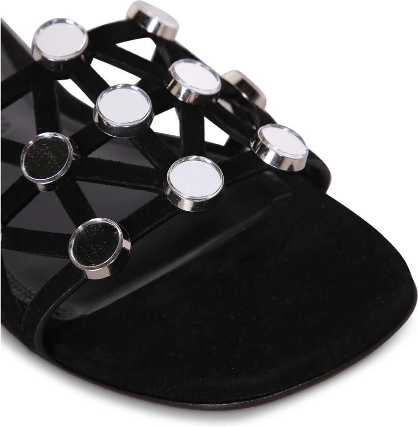 The Attico Platte fluwelen sandaal met juweel - Foto 2