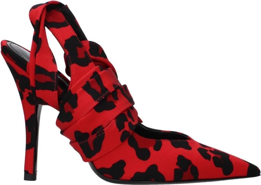 The Attico Rode Stoffen Hoge Hakken Pumps